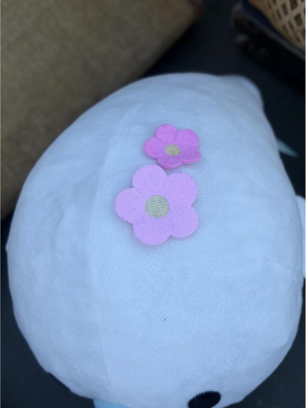 🌸🐳 White Whale Plush Pink Flowers Kawaii Stuffed Animal Pillow 16” 2018 🐳🌸 - Picture 2 of 10